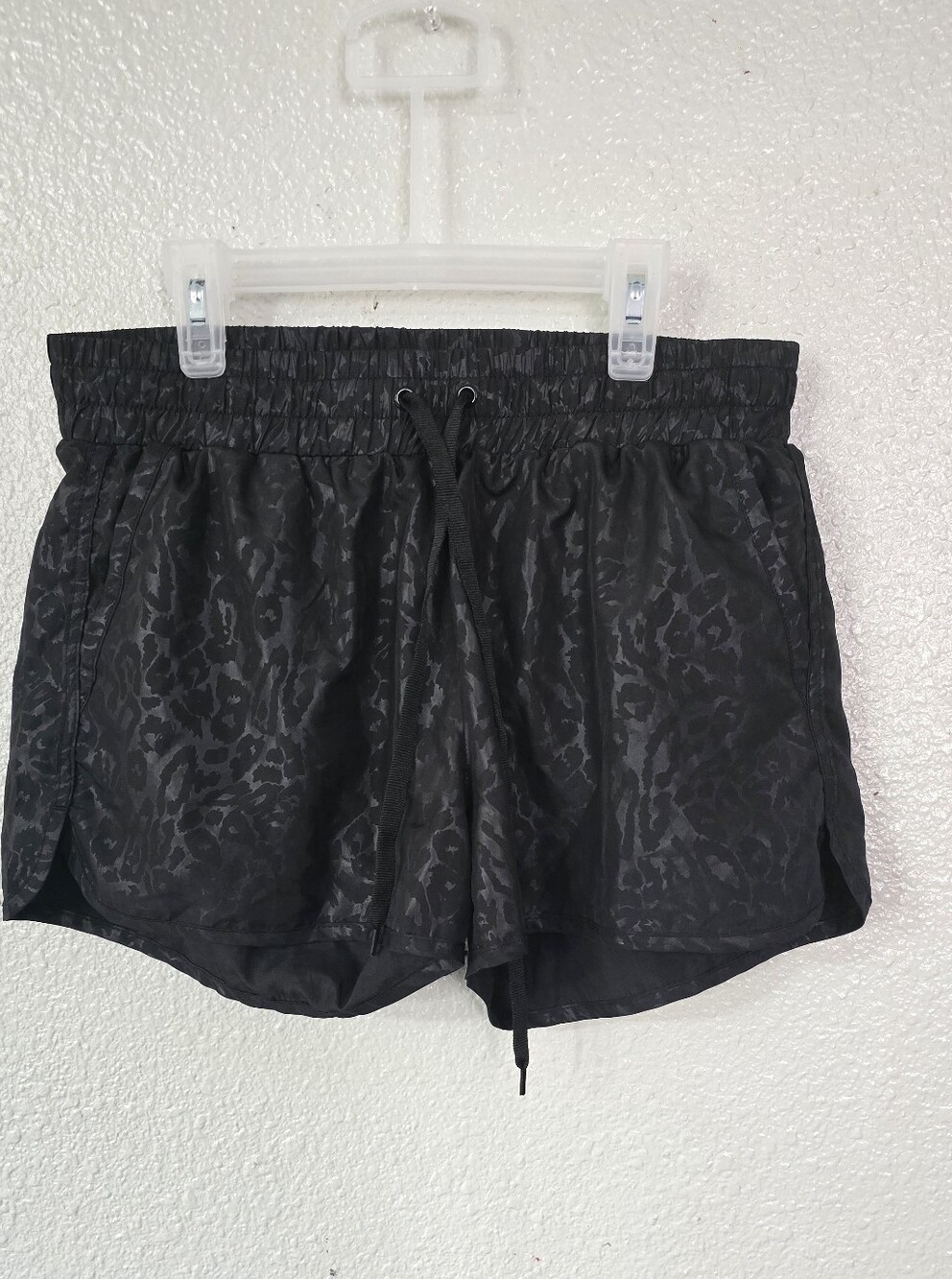 Zyia Black Leopard-Print Active Lounge Shorts